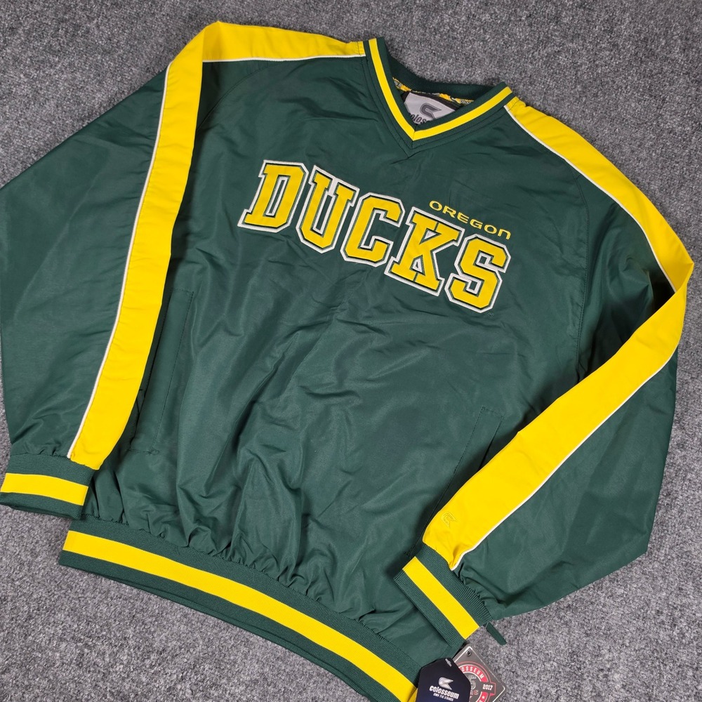 Colosseum Oregon Ducks Windshirt Mens S Green Pullover Jacket COWJ10669 NWT